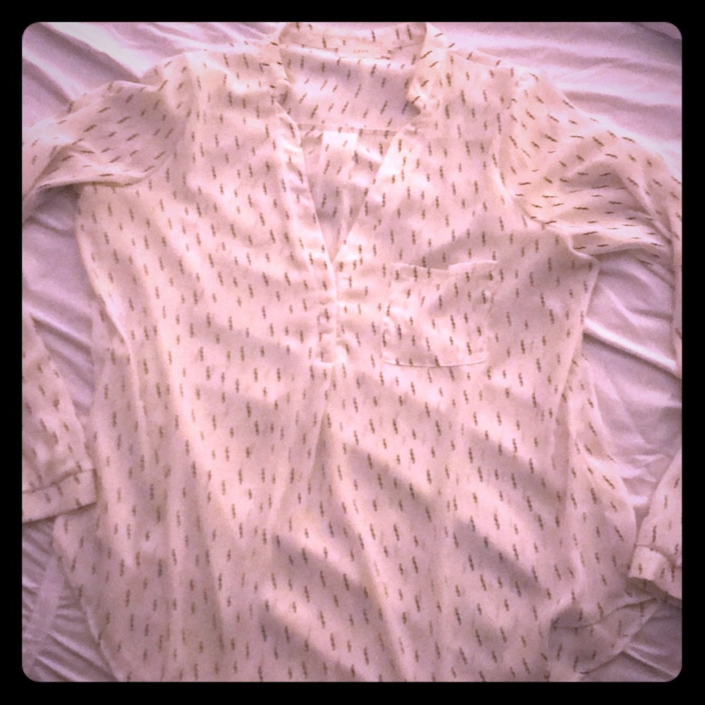 Sheer long sleeve blouse